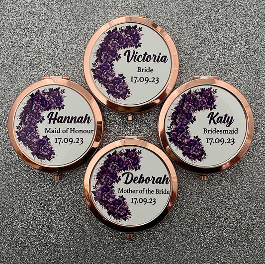 Rose gold compact mirror