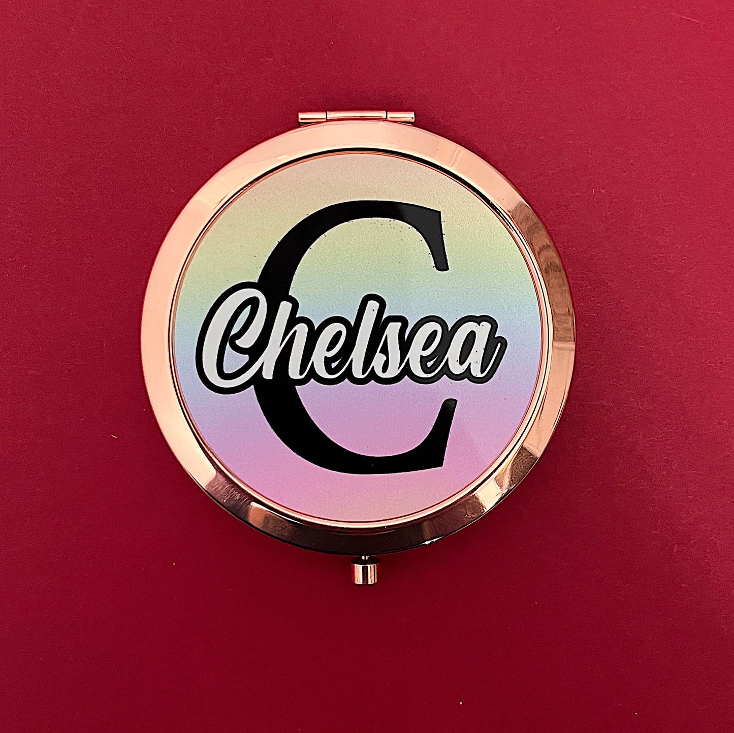 Rose gold compact mirror