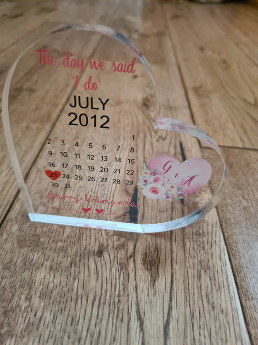 UV Printed Freestanding Heart Wedding Gift