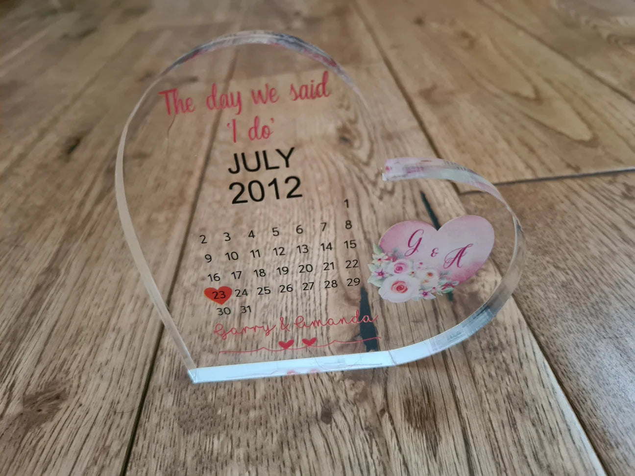 UV Printed Freestanding Heart Wedding Gift